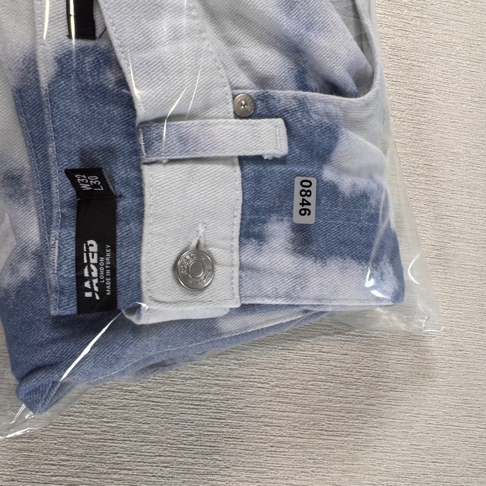 Jaded London Skate Fit Cloud Print Blue White Denim Jeans W32 L30 Dreamcore - Picture 8 of 11
